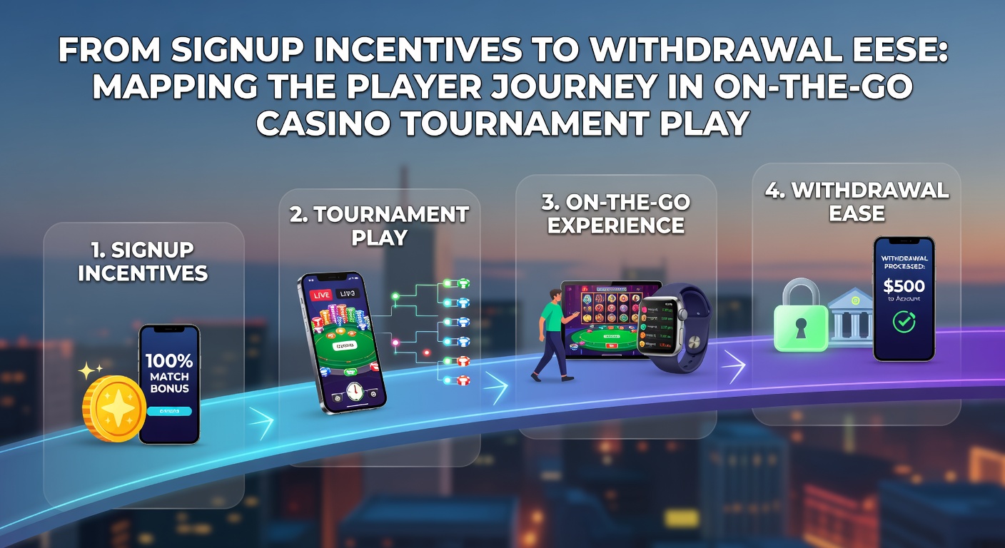 Mobile casino tournament interface showing signup bonuses and player progression on a smartphone screen