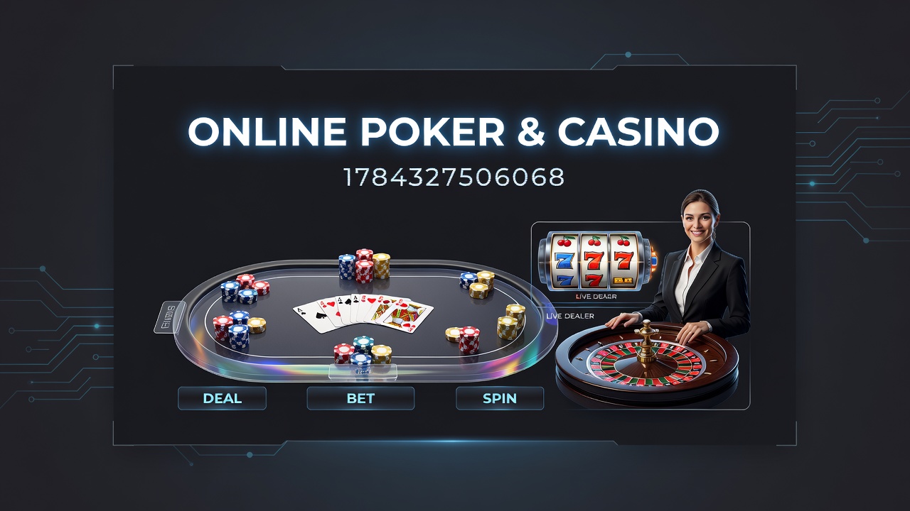 Online poker tables and casino slot interfaces displayed on mobile devices during a typical evening session